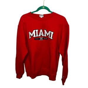 Vintage Champion Miami college red crewneck sweatshirt adult size Medium